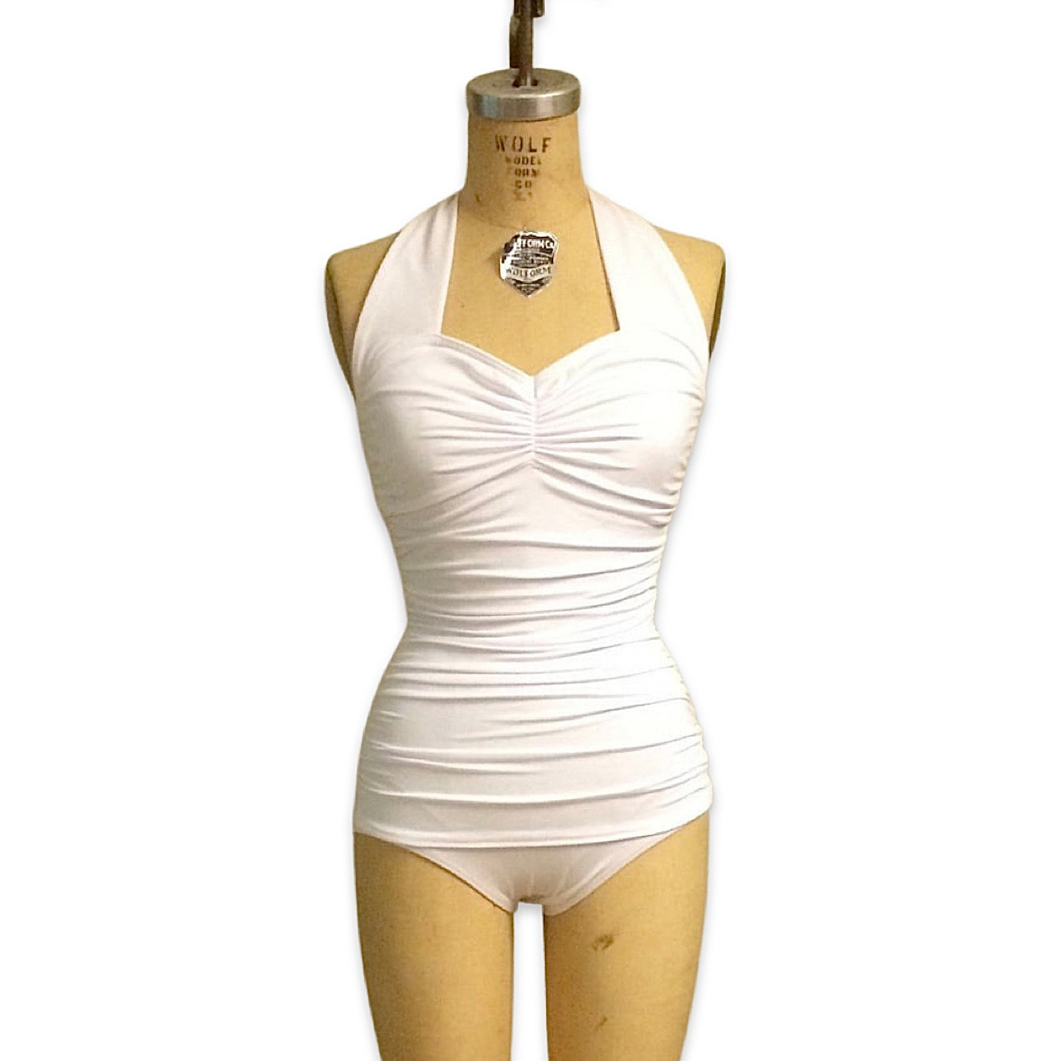 Helen Retro Vintage One Piece Women's Swimsuit Solid Colors Custom Made to  Your Measurements 