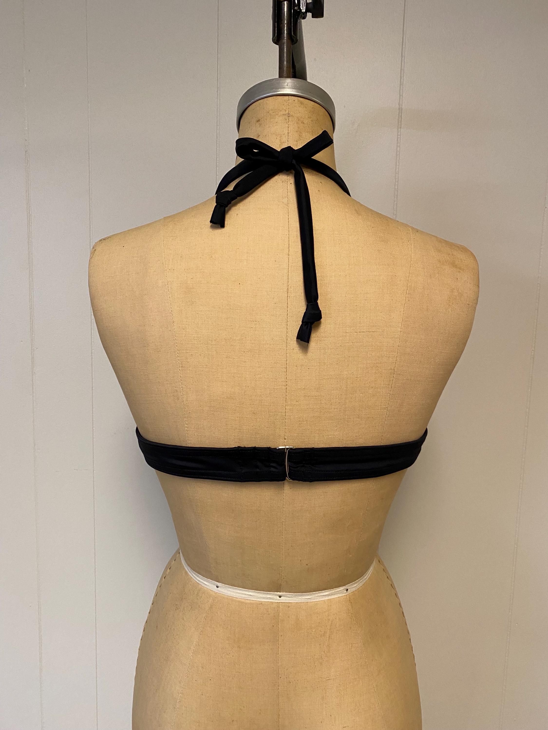 Celia Convertible Retro Halter Bikini Top With High Waist Ruched Bikini ...