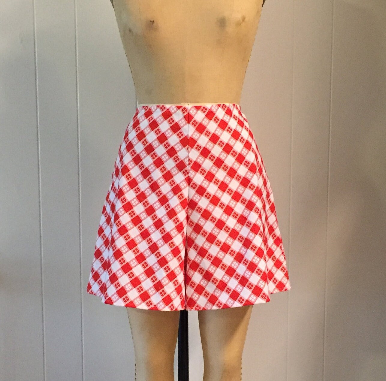 Lola Retro Vintage Womens Tap Shorts Picnic Check Print Etsy