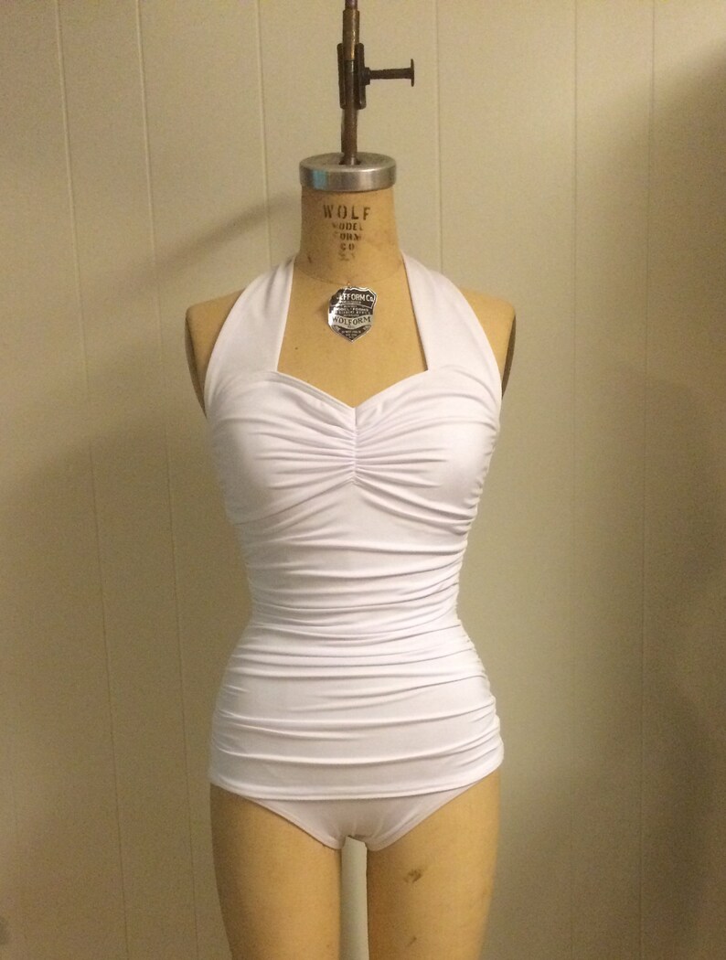 White Helen Swimsuit in Solid Colors | Etsy