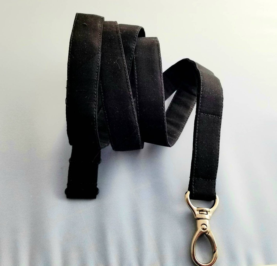 Big and Tall Extra Long Lanyard With Breakaway Safety in Solid Black