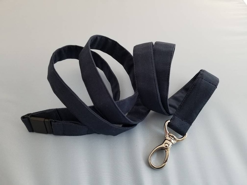 Extra Long Lanyard With Breakaway Safety in Solid Navy Blue Etsy