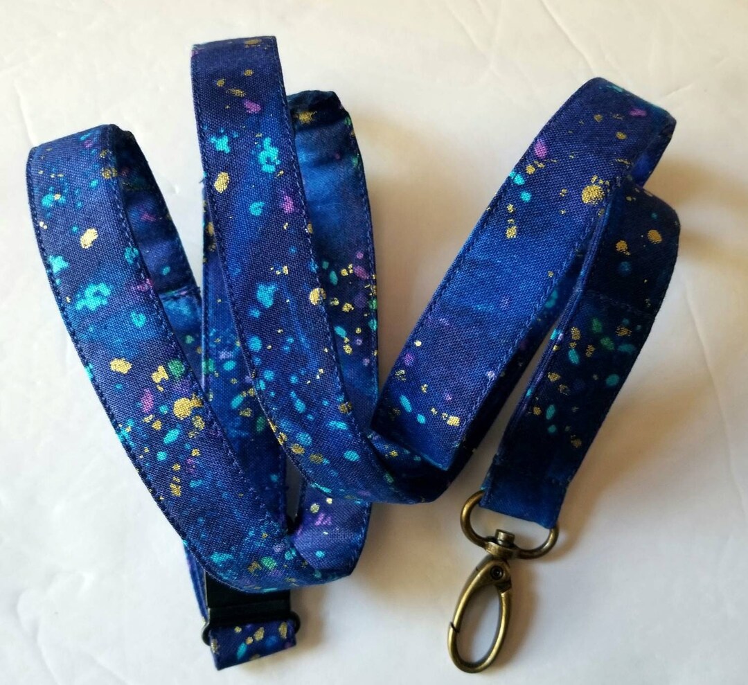 Extra Long Lanyard With Safety Breakaway in Gold and Multi Paint