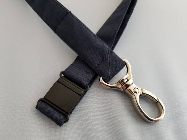 Extra Long Lanyard With Breakaway Safety in Solid Navy Blue Etsy