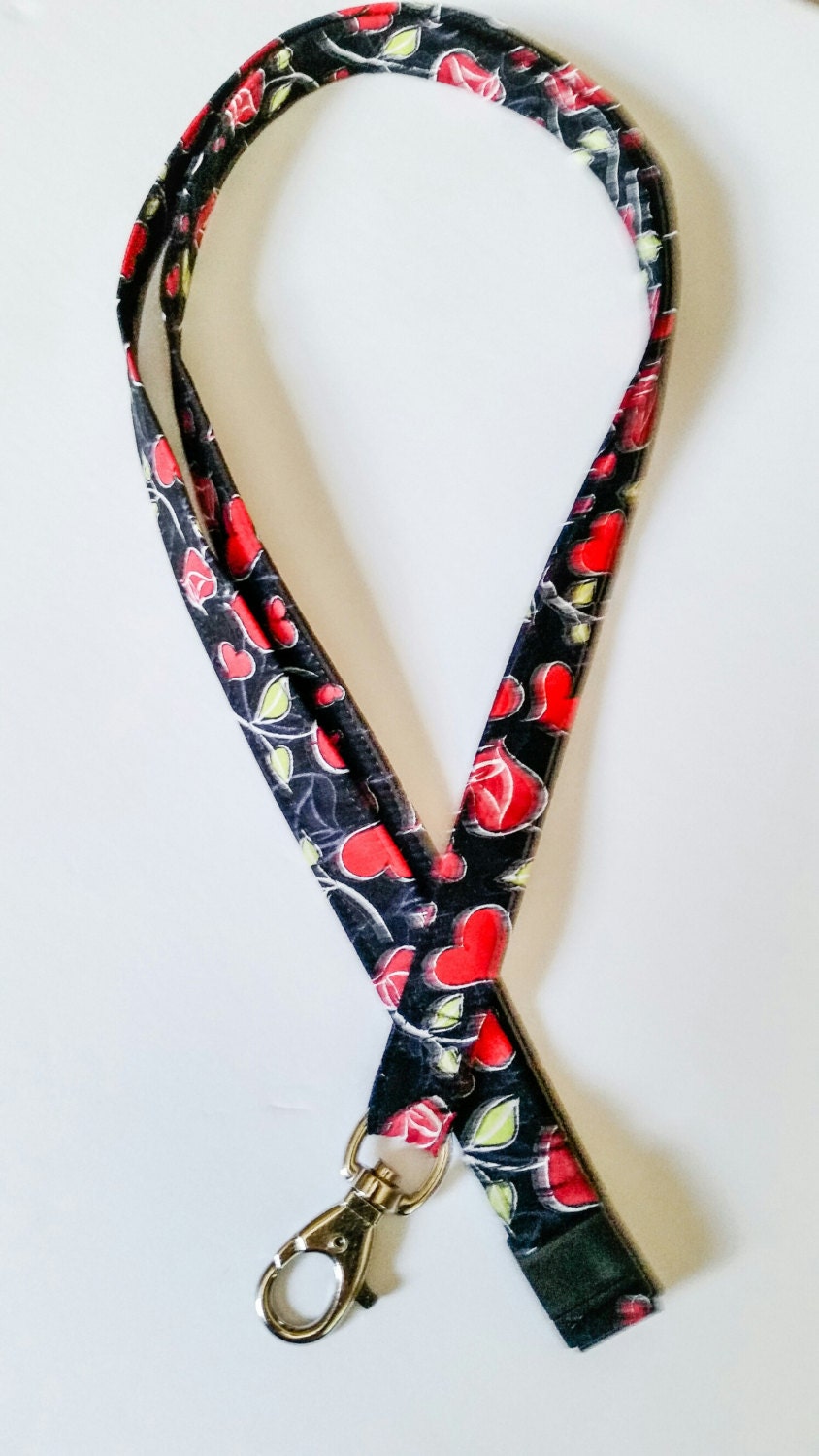 Breakaway Safety Extra Long Lanyard in Rose Cotton Fabric for Nurses