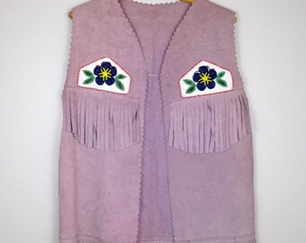 VTG Embroidered Native Fringe Vest