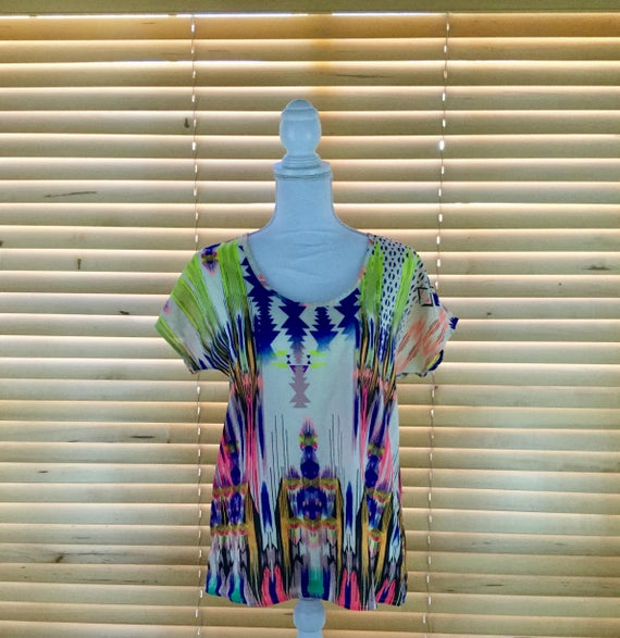 Multicolor Aztec Rainbow Shirt - image 1