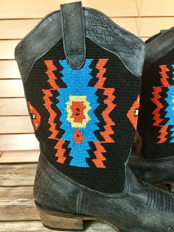 Deadstock Aztec Beaded Vintage Roper Womens Size … - image 6