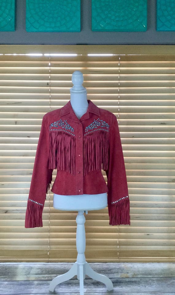 Genuine Leather Vintage Cripple Creek Fringe Jacke