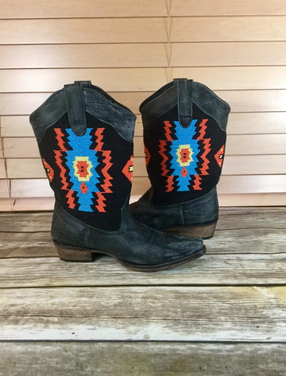 Deadstock Aztec Beaded Vintage Roper Womens Size … - image 5