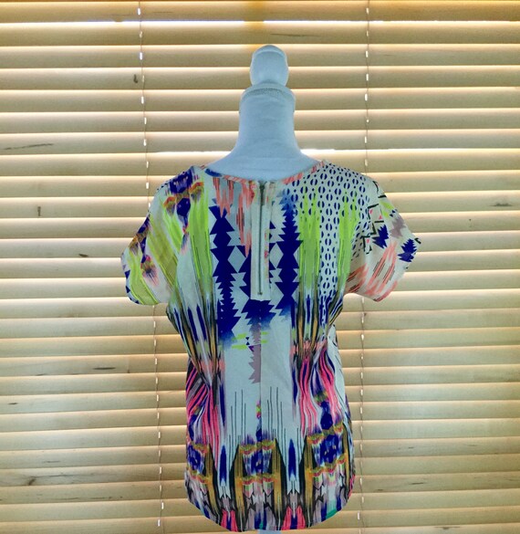 Multicolor Aztec Rainbow Shirt - image 3