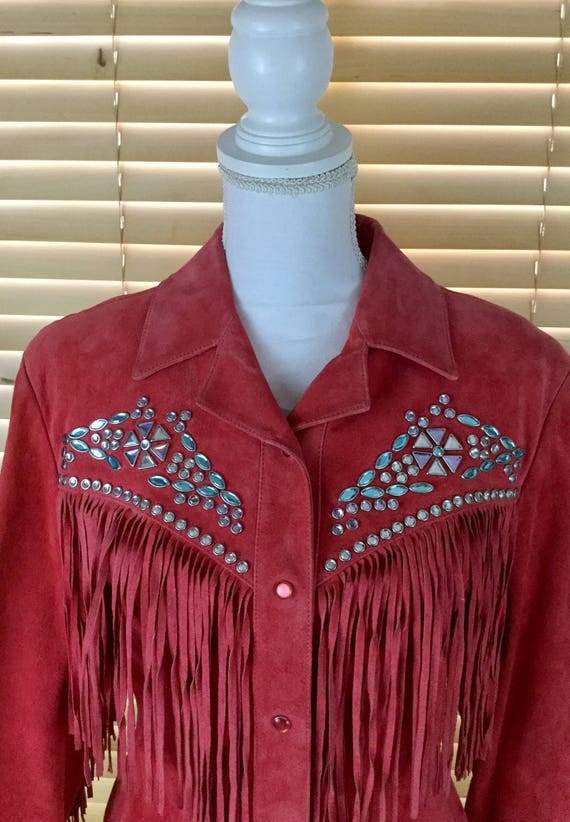 Genuine Leather Vintage Cripple Creek Fringe Jack… - image 3