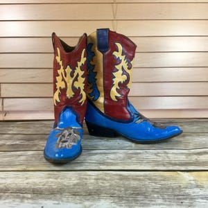 OAK Hand Painted Very Unique Womens Size 10 Western Boots / Deer / Longhorn