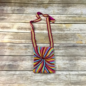 Torebka z koralikami Rainbow Pinwheel Vintage Hippie / Torebka z koralikami Retro Rainbow / Torebka Vintage Boho