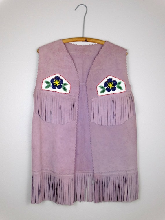 トップス Flower Embroidered Design Fringe Vest VTG Embroidered Native Fringe Vest - Etsy