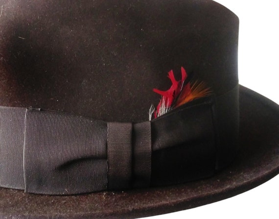 Vintage Fedora Hat Dobbs Fifth Avenue Long Ova 7 … - image 2