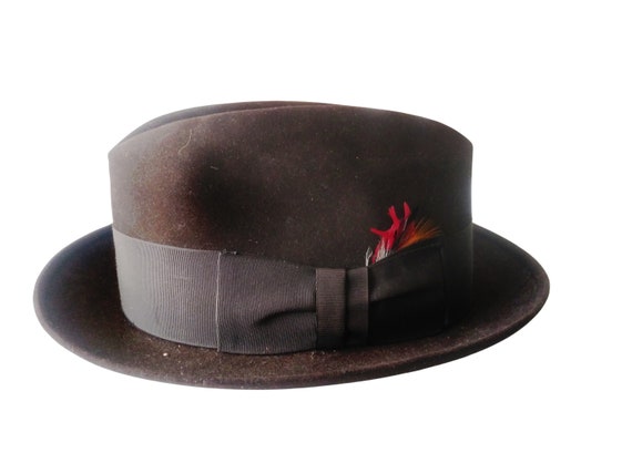 Vintage Fedora Hat Dobbs Fifth Avenue Long Ova 7 … - image 1