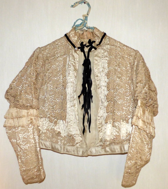 Antique Battenberg Lace Bodice Blouse 1890's Spen… - image 1