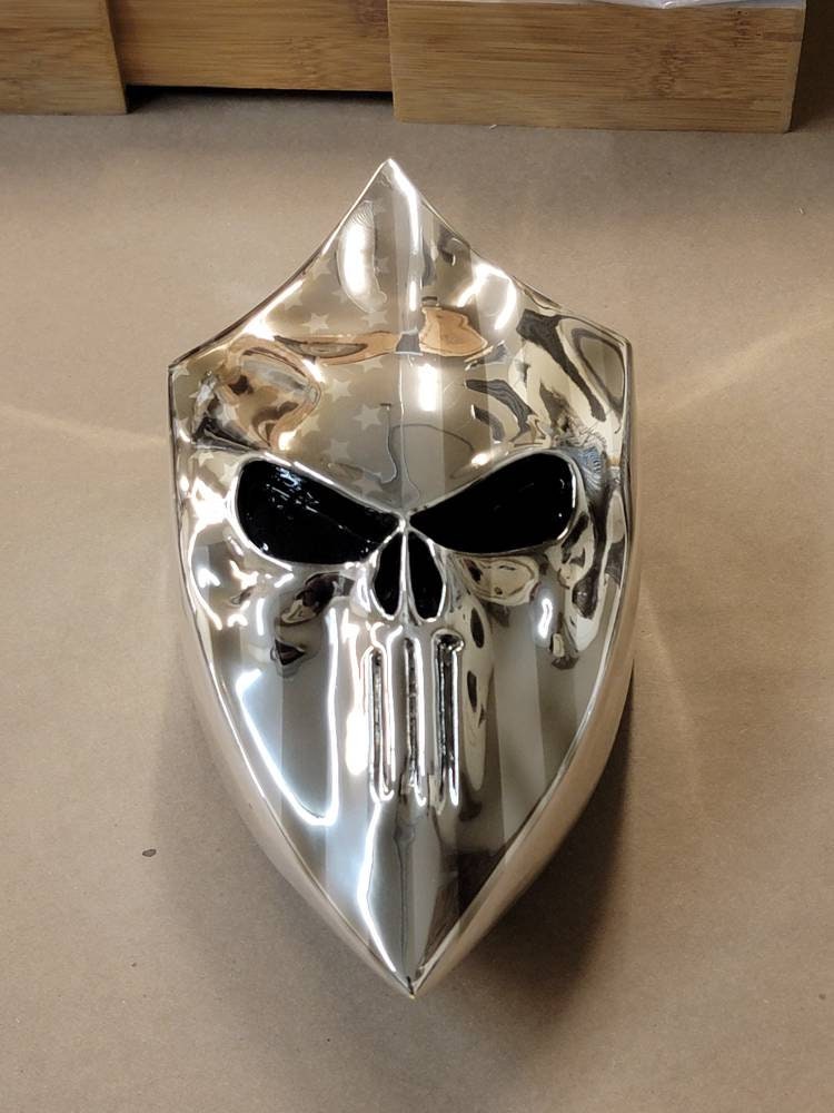 Chrome HarleyDavidson horn cover with 3D Punisher with Etsy
