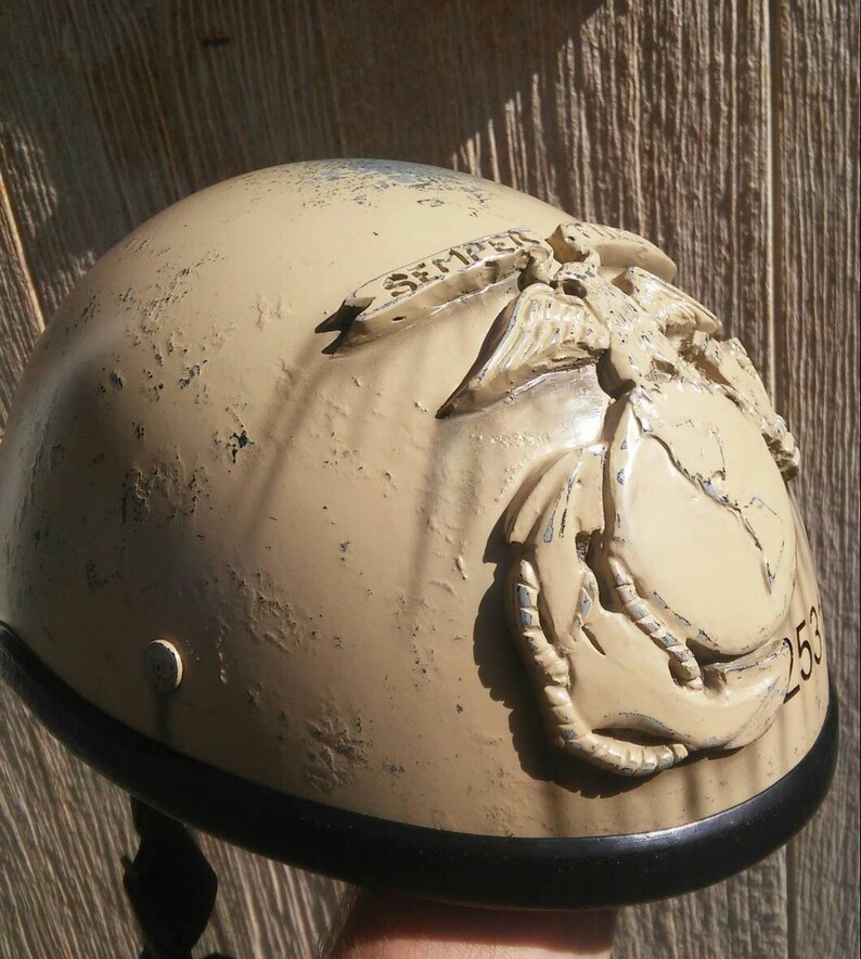 USMC Motorcycle Helmet With Soldier Cross | Etsy