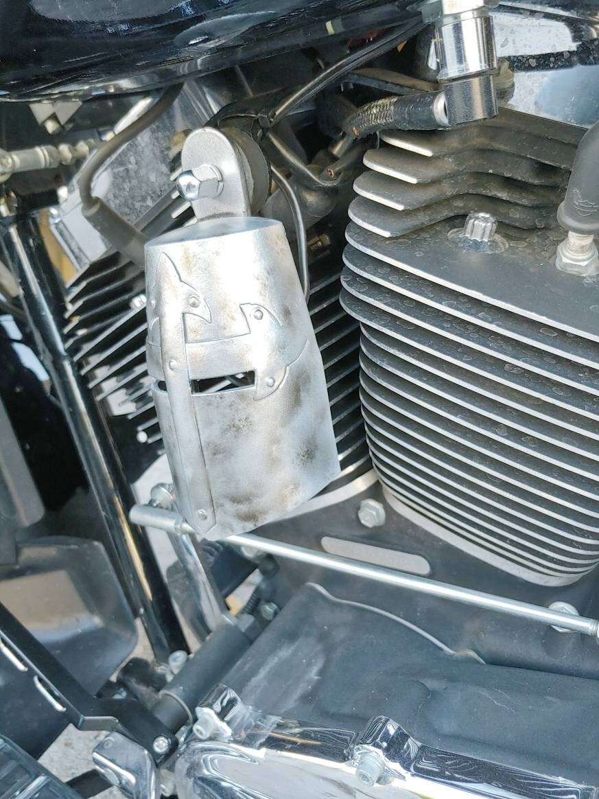 Custom Harleydavidson Horn Cover With 3D Crusader Helmet Etsy