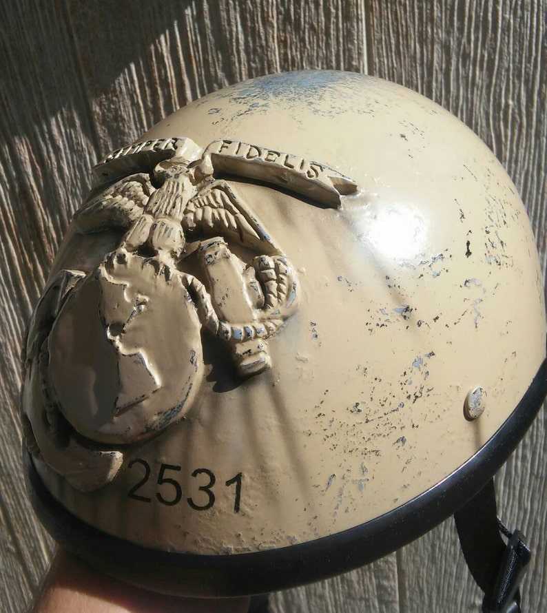 USMC Motorcycle Helmet With Soldier Cross | Etsy