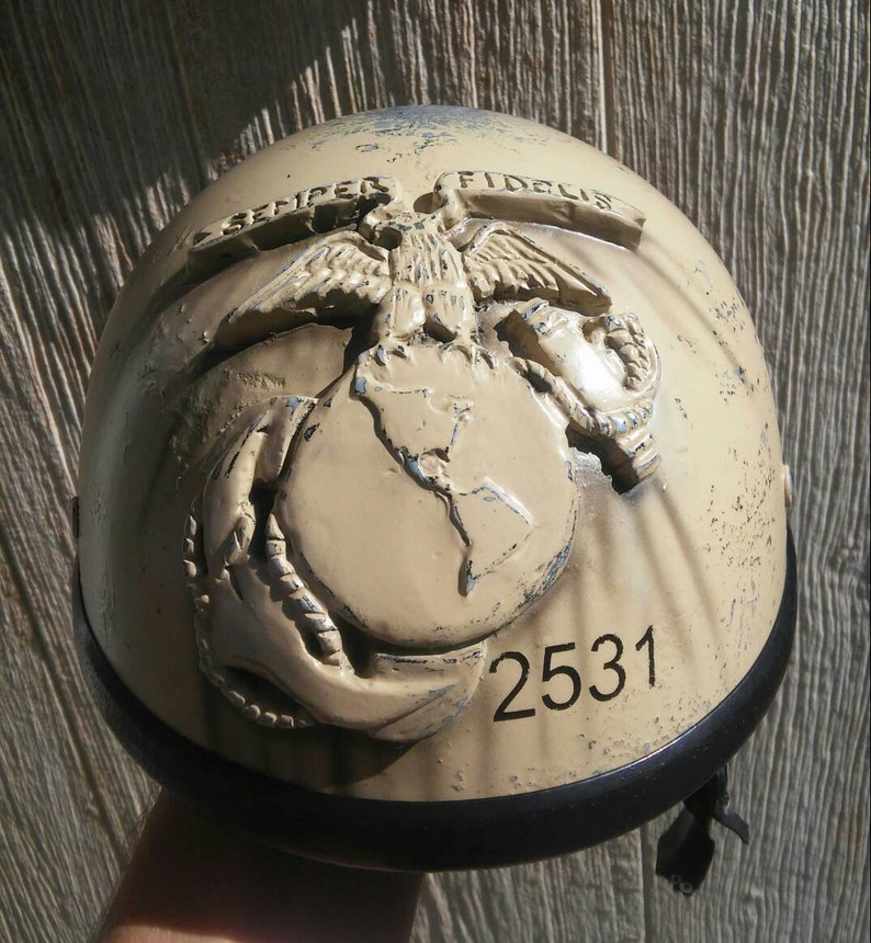 USMC Motorcycle Helmet With Soldier Cross - Etsy