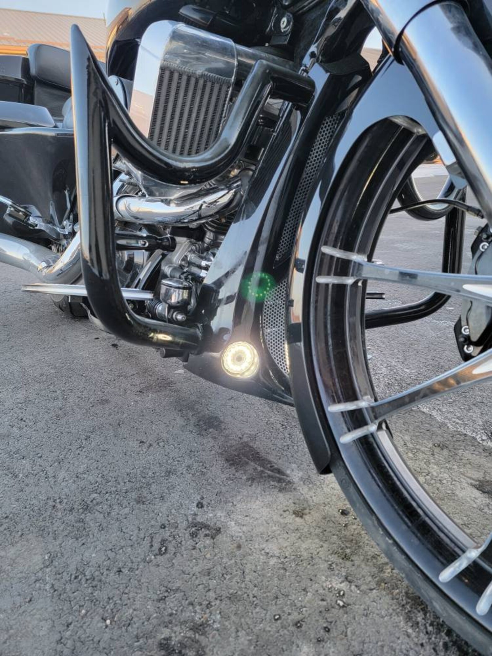 Harley Touring Raked Chin Spoiler With Lights Etsy Canada