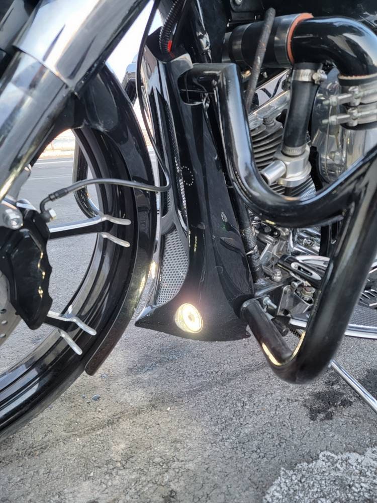 Harley Touring Raked Chin Spoiler With Lights Etsy Canada