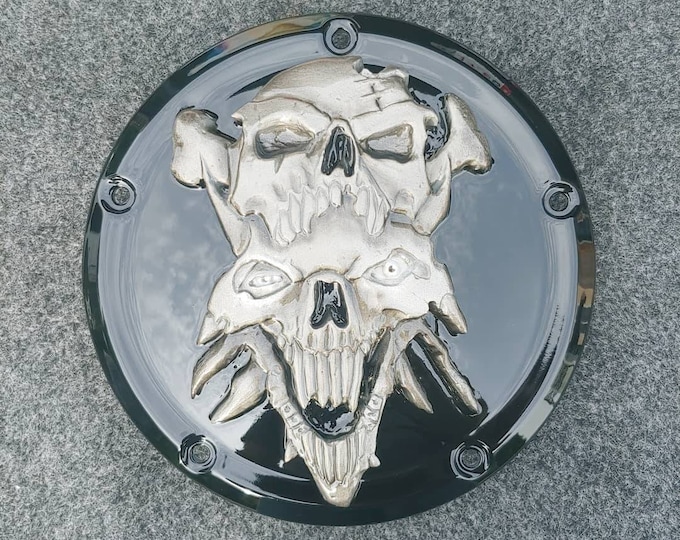 Harley-Davidson derby clutch cocer 3D devil skull wearing skull hat