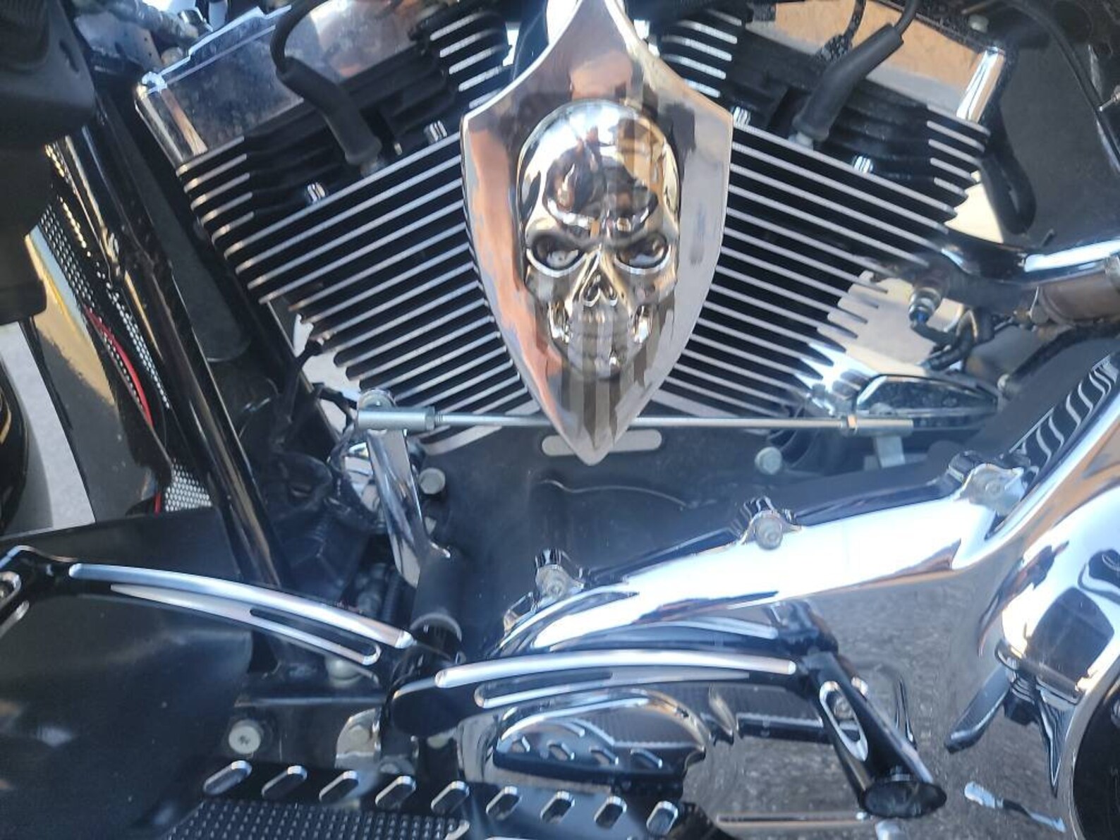Motorrad Skull Horn Cover Für Harley Dyna Sportster Softail - Schwarz Billet Aluminium Für Big Twin Evo 1992-2012
