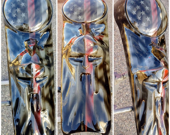 3D Spartan Harley-Davidson with American flag and firefighter theme