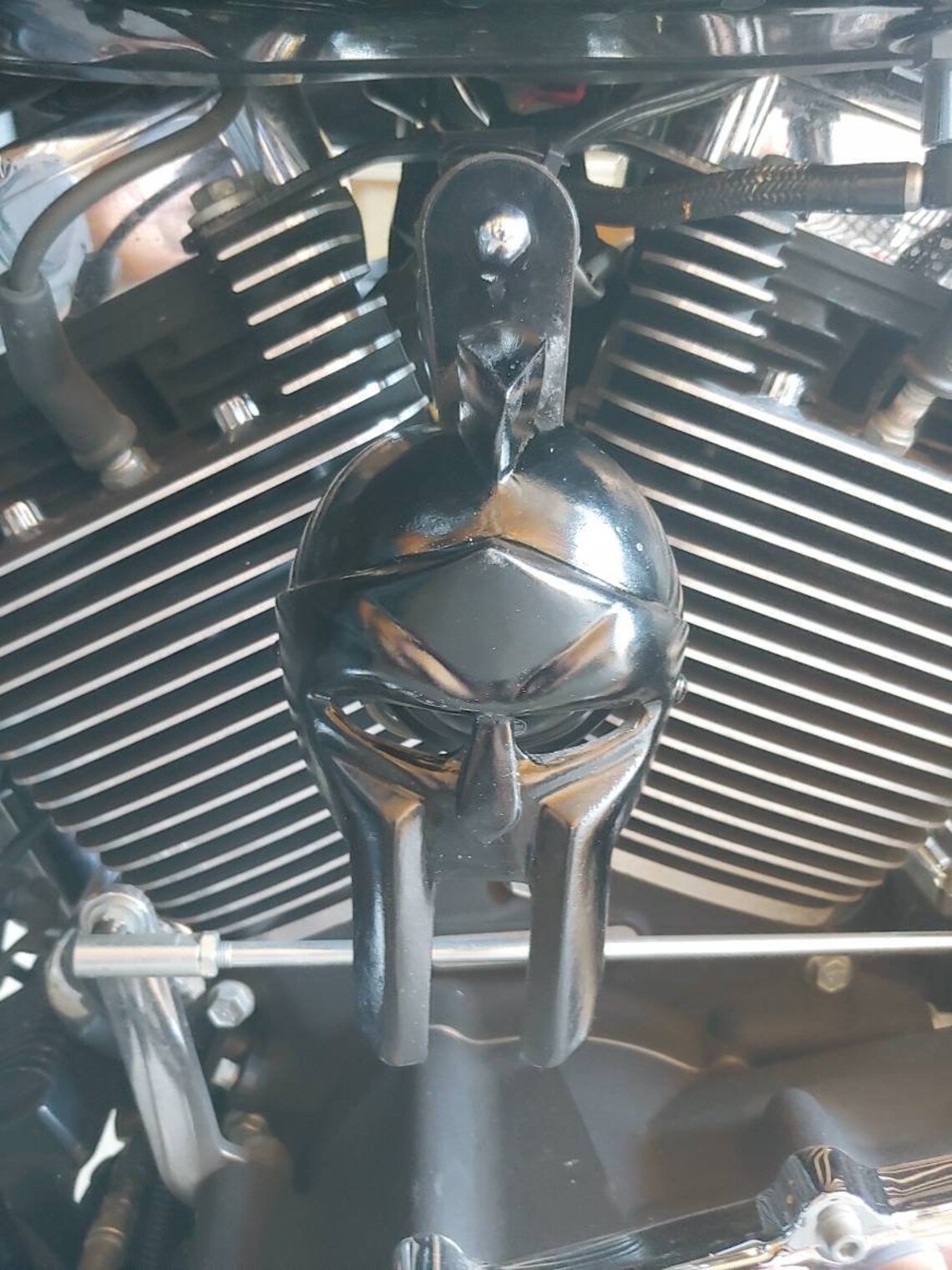 Custom Harleydavidson Horn Cover With 3D Spartan Helmet Etsy