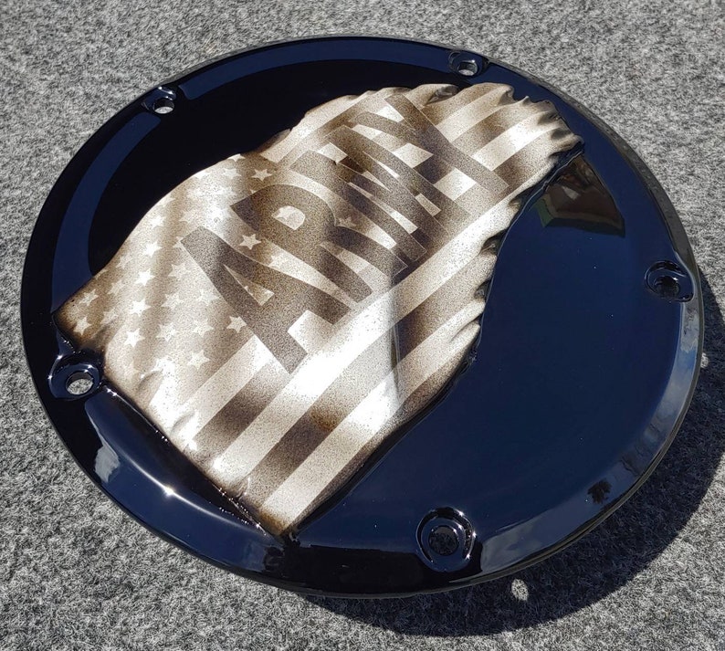3D American flag Army Harley Davidson derby clutch cover Etsy