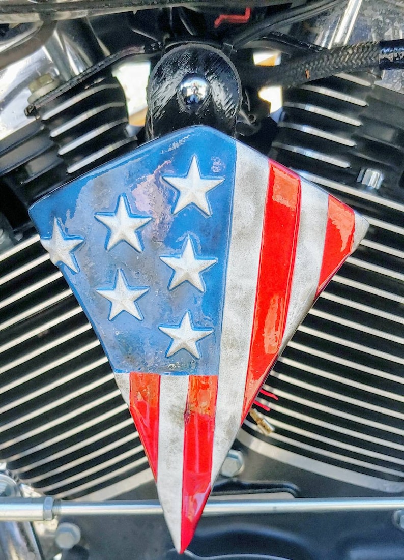 Custom HarleyDavidson horn cover with 3D American flag Etsy