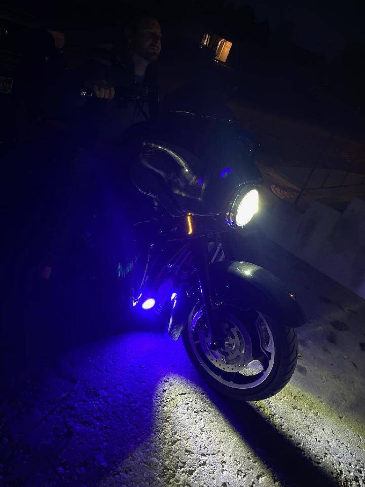 Harley Touring Raked Chin Spoiler With Lights Etsy Canada