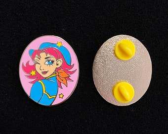 Cute Cowgirl Hard Enamel Pin Double Post 1.5 inch