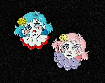 Sad Clown Girl Enamel Pin