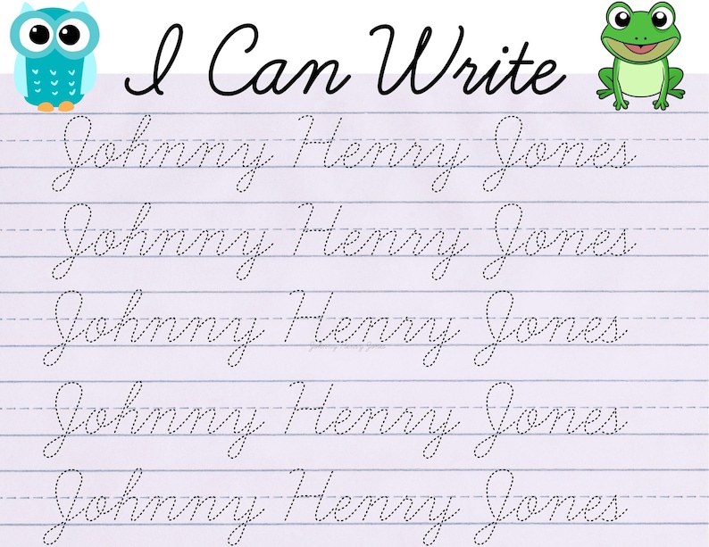 Jones In Cursive Personalized Cursive Handwriting Practice | Name Tracing (digital ...