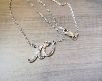 XO Genuine Diamond Sterling Silver Necklace