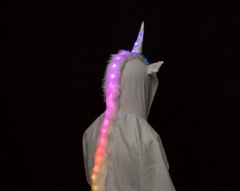 Kids Color LED Unicorn Hoodie Festival Wear