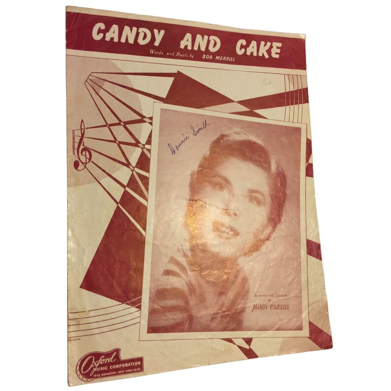Candy and Cake by Bob Merrill Vintage Sheet Music Etsy