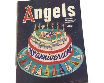 Vintage California Angels Magazine du tableau de bord officiel des scores