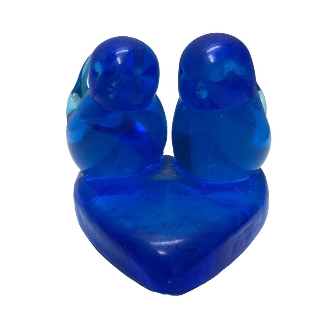 Love Birds Blue Birds of Happiness Art Glass Figurine by Terra Studios