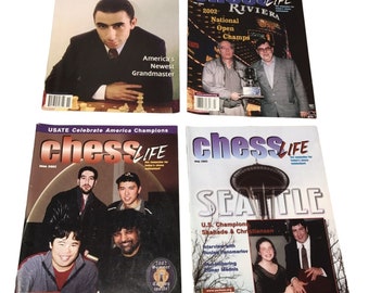 Vintage bundel van 4 Chess Life Magazines - mei, juni, juli 2002 en november 2004