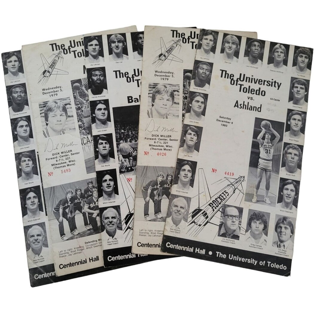 University of Toledo Rockets Basketball Program Cards - Etsy