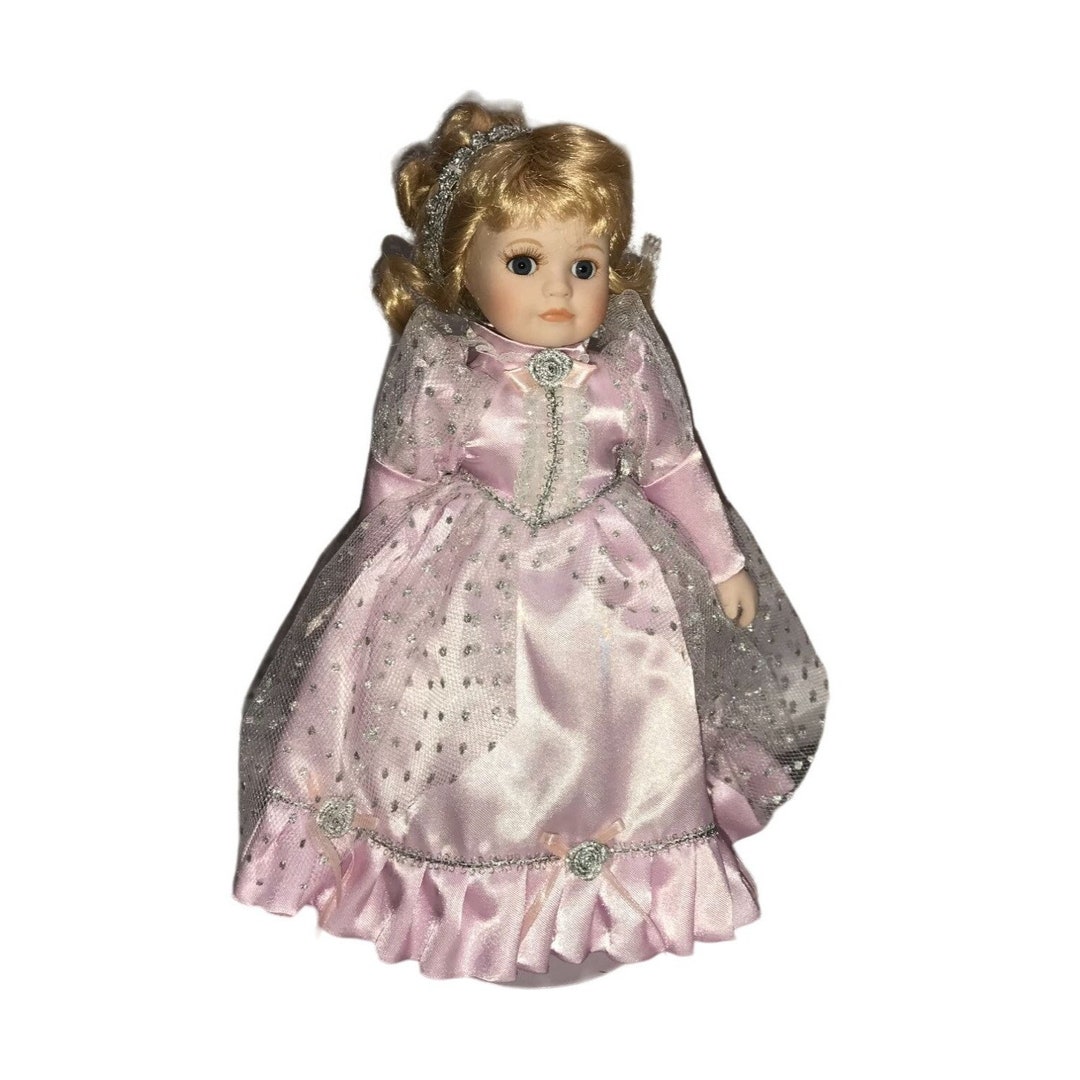 Royalton Collection 1998 Porcelain Doll Blonde Hair & Pink Dress Great