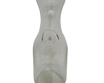 Vintage Paul Mason Milk Bottle Clear Glass Wine Carafe