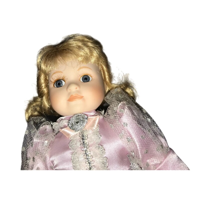 Royalton Collection 1998 Porcelain Doll Blonde Hair & Pink Dress Great