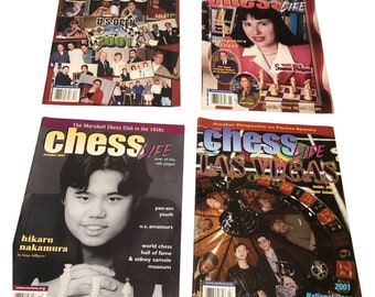 Lot de 4 magazines d'échecs à collectionner (juillet, oct., nov., déc. 2001)